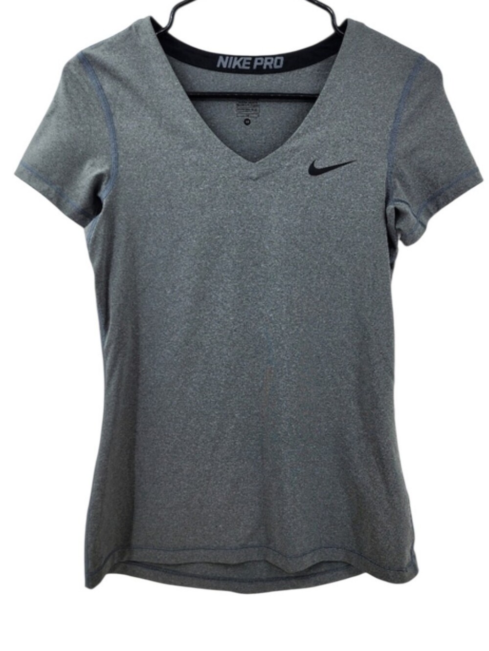 Nike Pro Dri-fit Gray V-neck Athletic T-shirt Women's Size Medium